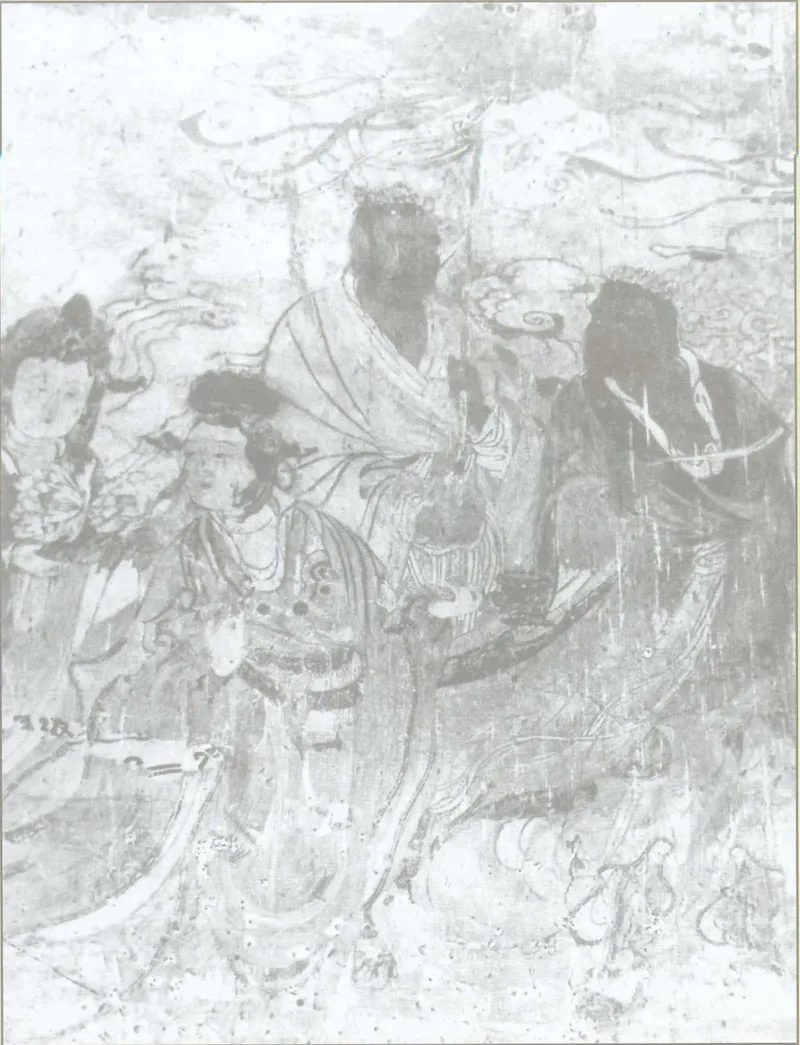 中国营造学社1932至1940年调查所摄曲阳北岳庙德宁殿元代壁画局部旧影之二