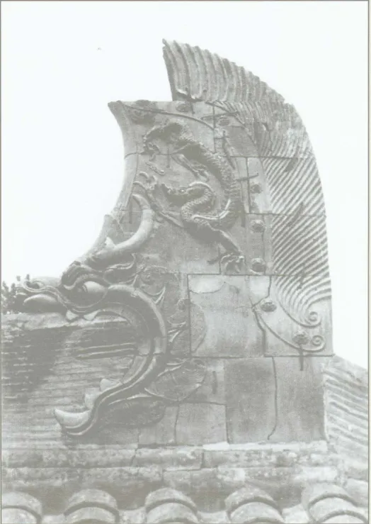 梁思成等摄《中国古建筑图典》整理本:佛光寺大殿正脊鸱尾