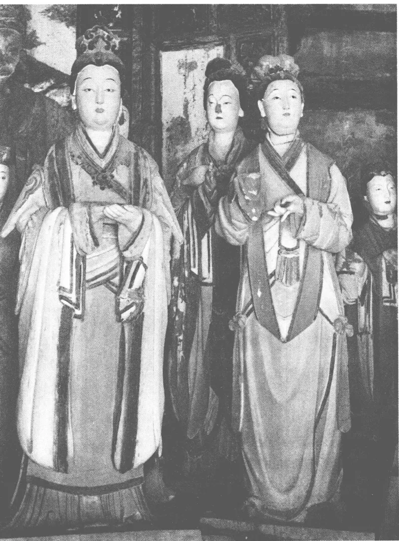 1962年府城玉皇庙大殿侍女彩塑