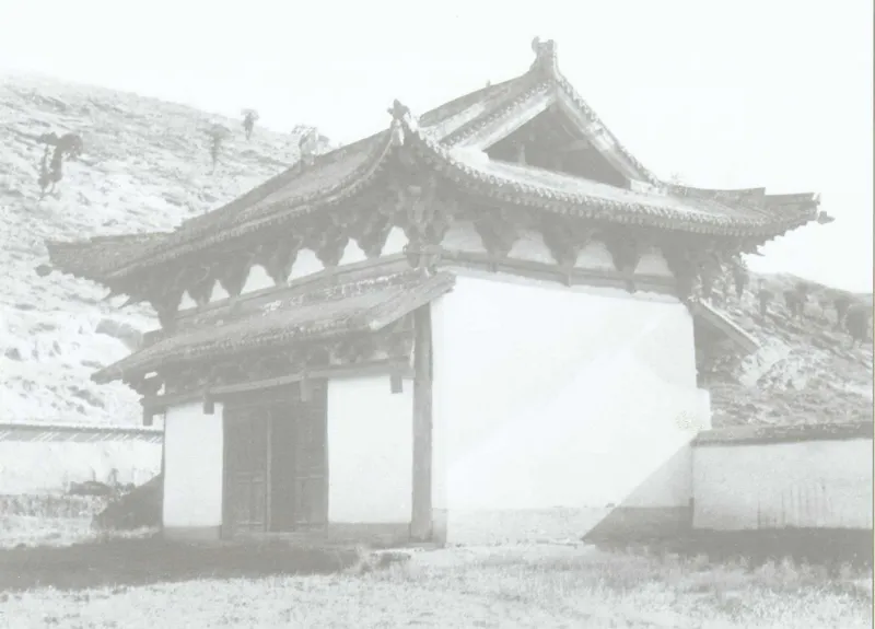 约1934年9月赵城广胜寺下寺山门旧影,收录于《中国古建筑图典》第一卷