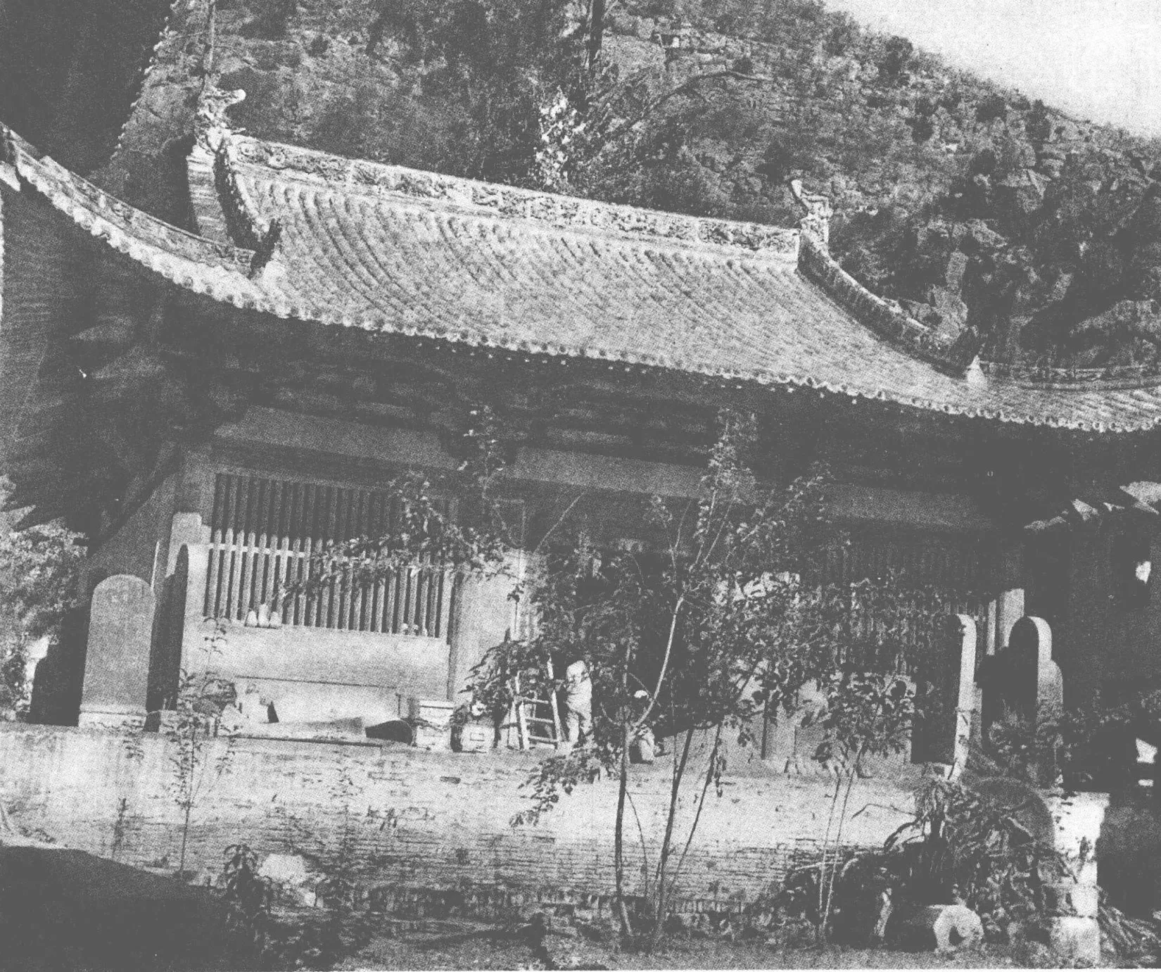 张驭寰《上党古建筑》：青莲寺中殿全貌旧影
