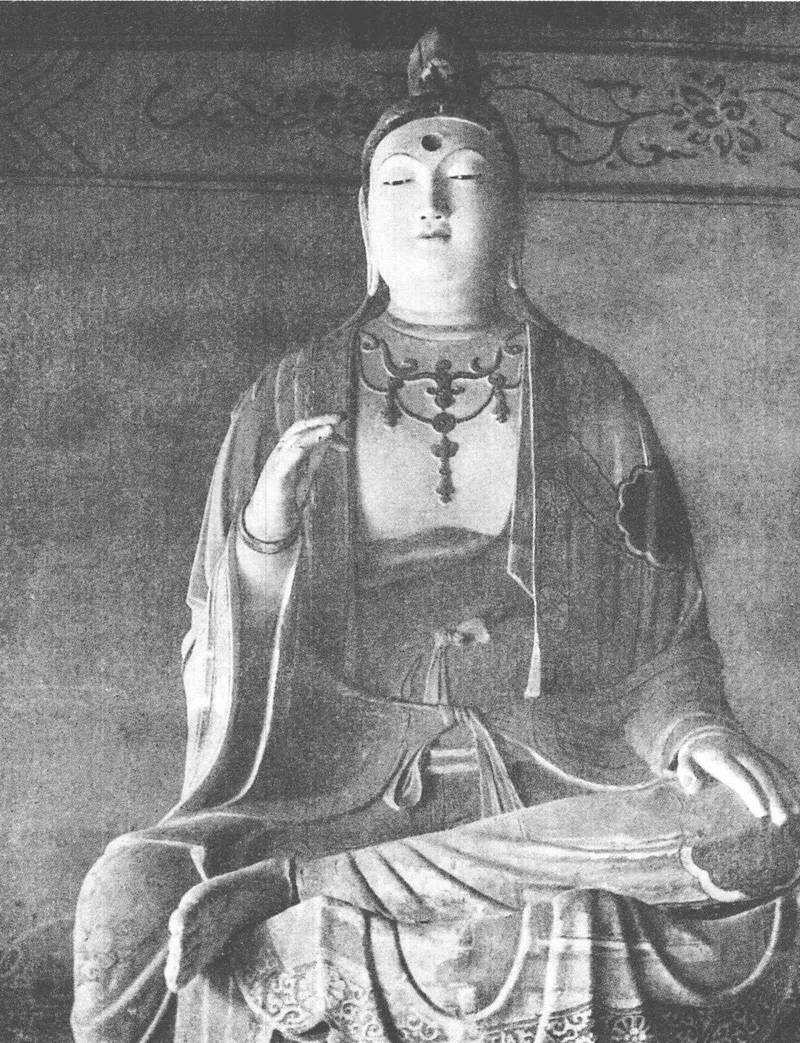 张驭寰《上党古建筑》：古青莲寺大殿唐塑普贤菩萨像旧影